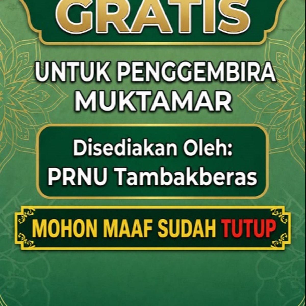 PRNU Tambakrejo Siapkan Penginapan Gratis, Dua Hari Diumumkan 400 Kuota Ludes